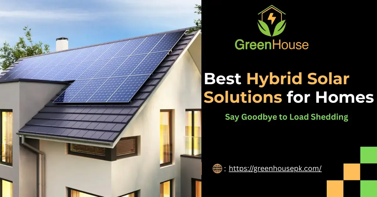 Modern home roof with solar panels and GreenHouse.